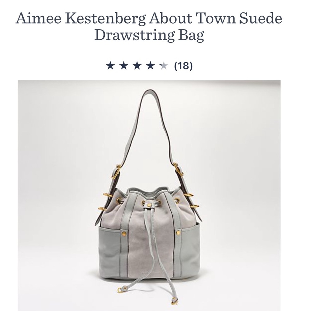Aimee Kestenberg Light Gray Suede Shoulder Bag